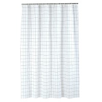 Factory Direct Sales High Quality grid Waterproof Printed Shower Curtain